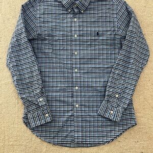 Ralph Lauren Navy and White Checkered Shirt Men size large